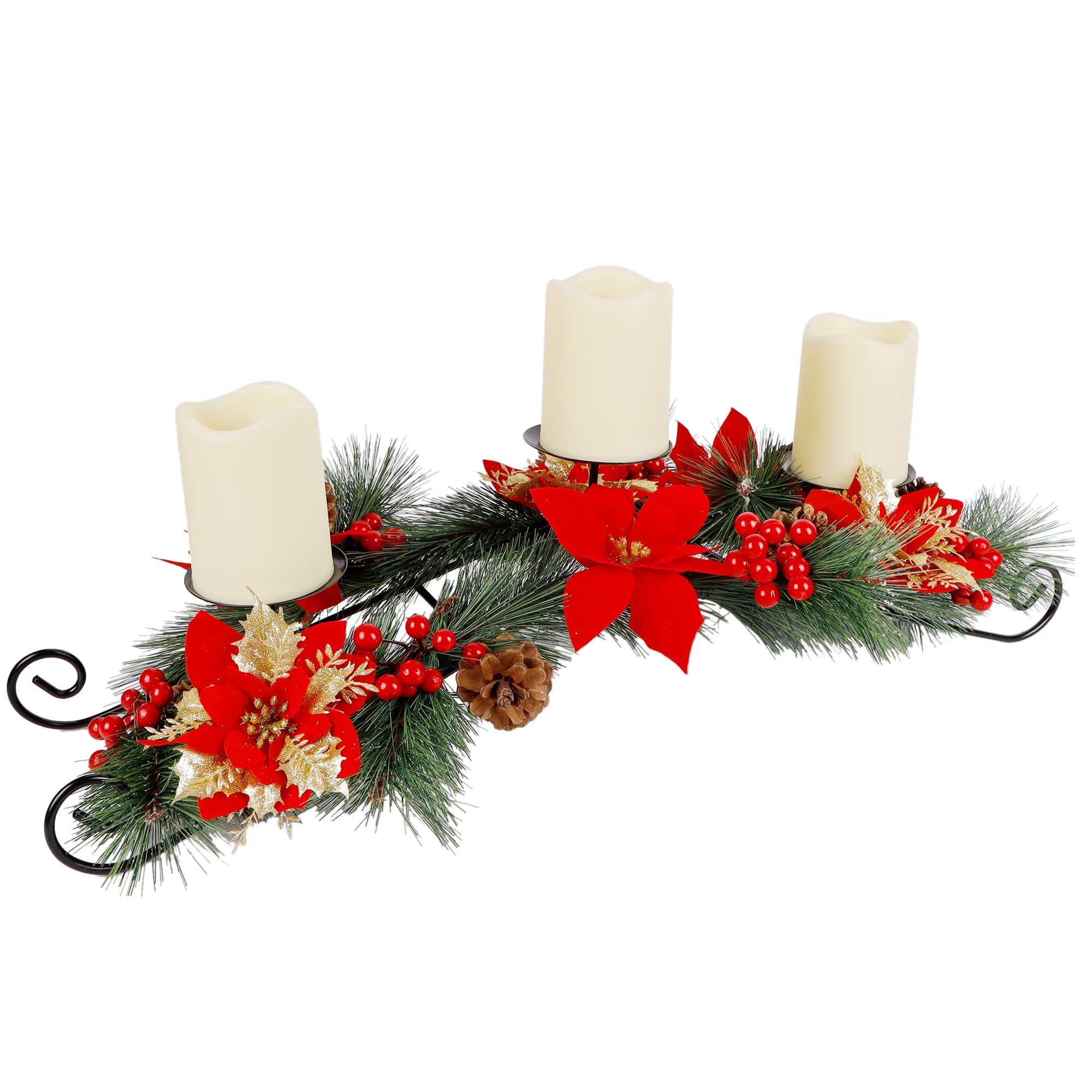 Buy Prsildan 26 Inch Christmas Centerpiece Candle Holders Set