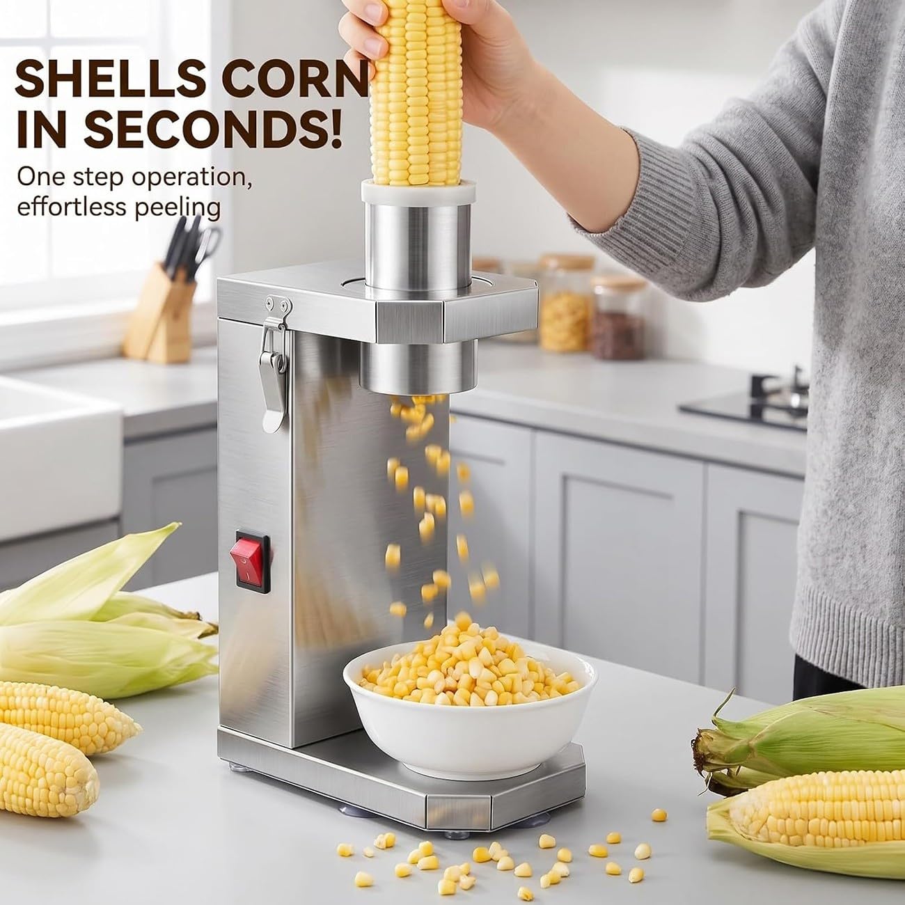 Electric Corn Sheller Per Mais Fresco E Cotto,trebbiatrice Commerciale
