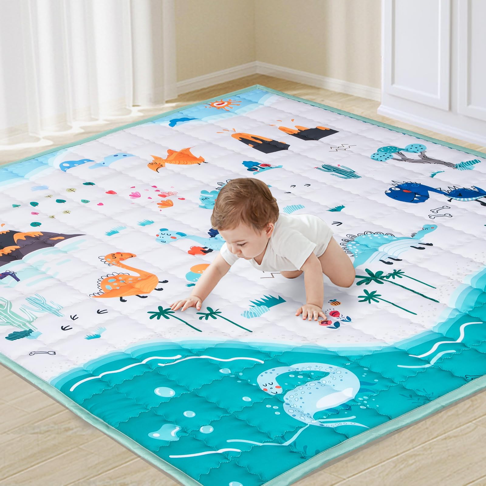 Reversible Baby Play Mat for Floor, 50