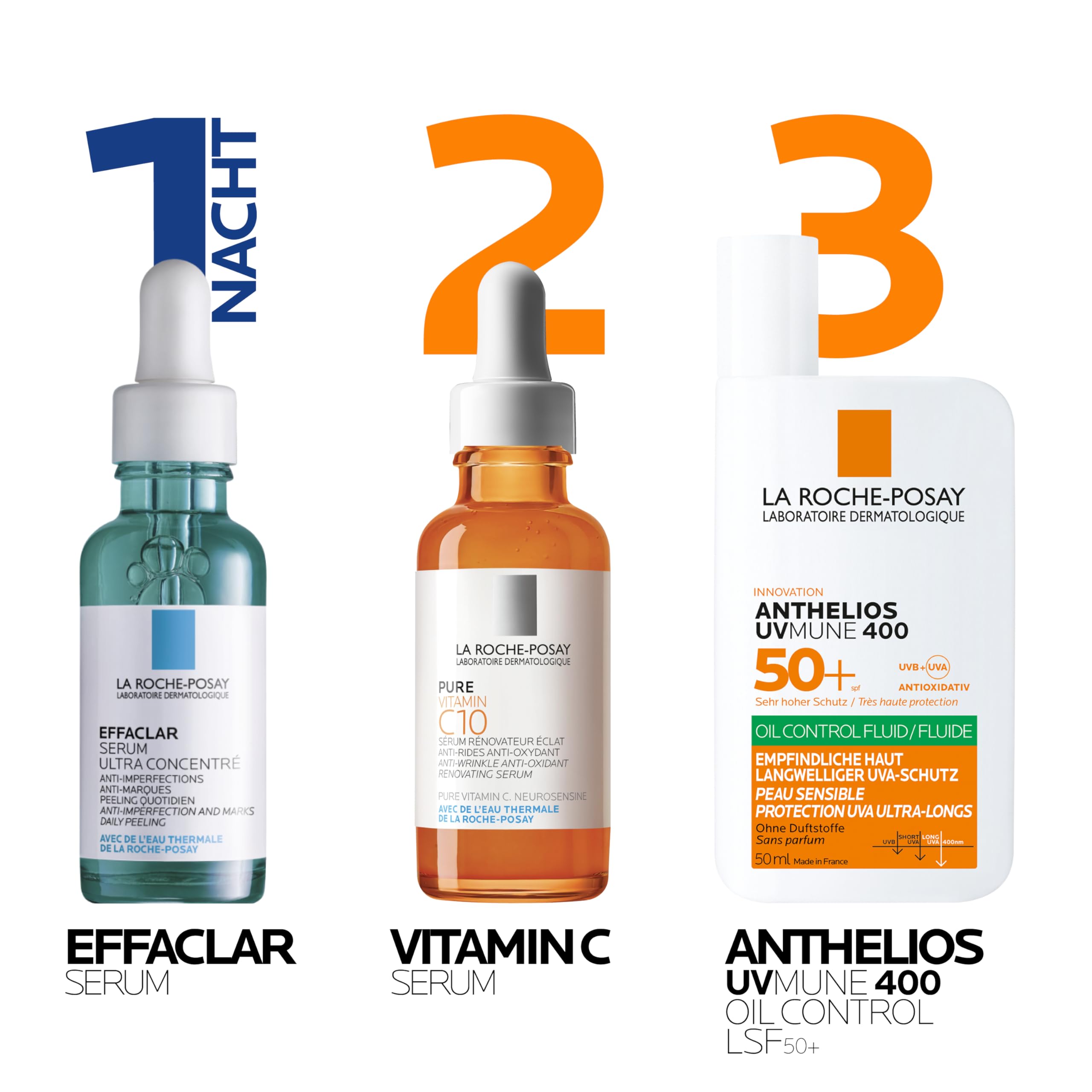 La Roche-Posay Anthelios Oil Control Fluid Ohne Duftstoffe UVMune 400 LSF 50+ mit Mexoryl 400 für ölige und empfindliche Haut