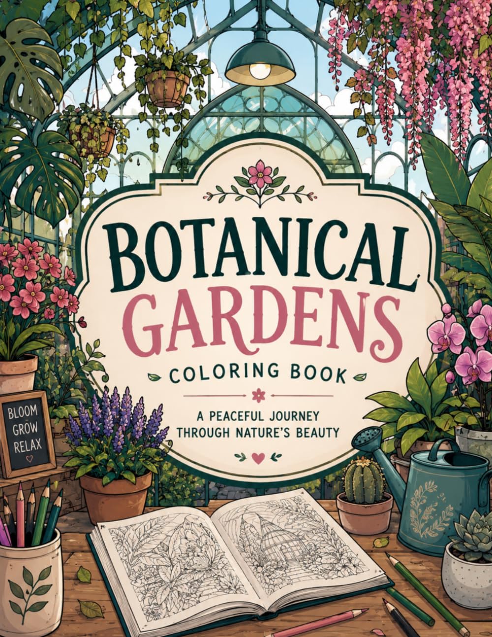 Botanical Gardens Coloring Book: A Peaceful Journey Through Nature's Beauty