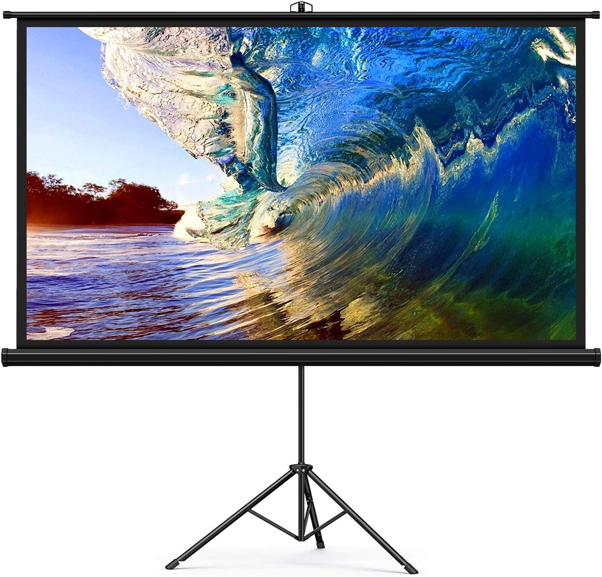 Portable Projector Screen Tripod Stand - Keenstone Projection Screen 4K 16:9 HD Foldable Wrinkle-Free Portable Movies Screen for Home Backyard Theater Outdoor Indoor
