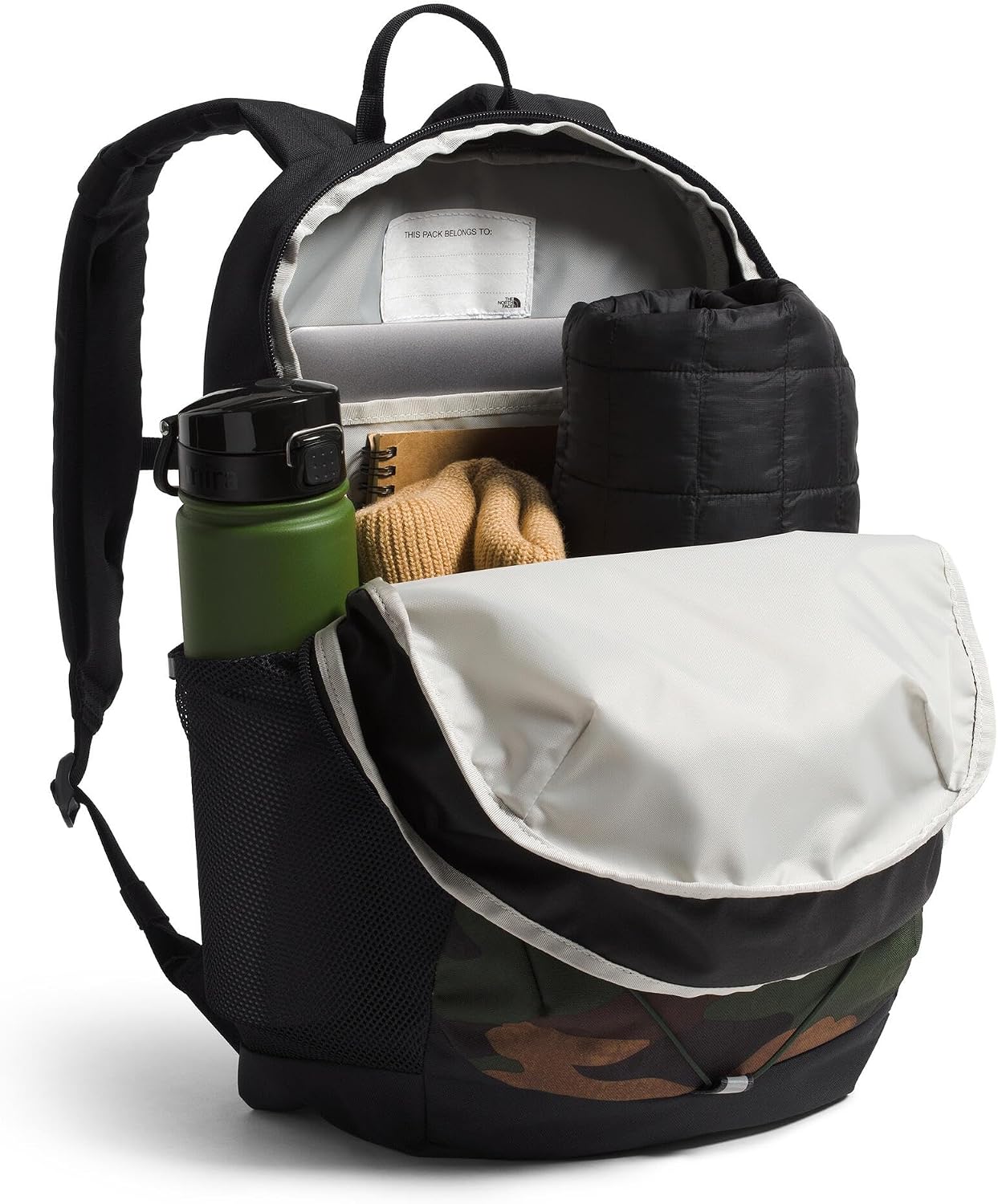 The North Face Kids' Court Jester Backpack - Water-Repellent Travel Bag, Spacious Main Compartment, for Tweens/Young Teens, TNF Black Camo/TNF Black, One Size