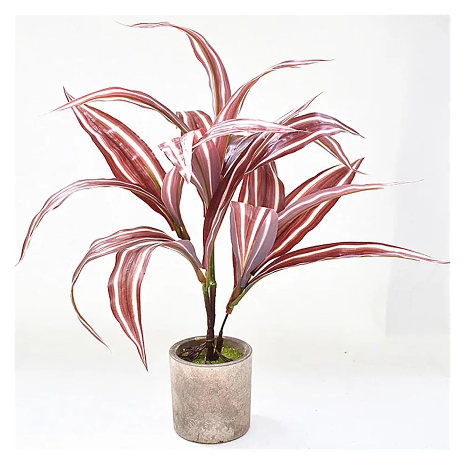 Künstliche Tannenzweige 43 cm 3 Gabeln Kunstpflanze Luftgras Zweig Tropischer Dracaena-Baum Kunststoffblätter Kleine grüne Pflanze for Hausgarten-Dekor(43cm Red)