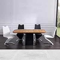 Vista 7 de Mermaid Dining Chairs Set of 4, Modern Kitchen Dining Room Armless Upholstered Side Chairs with PU Leather Cushion Seat and Sturdy Metal Legs