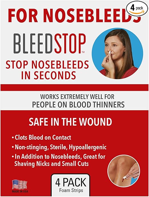 BleedStop™ First Aid Powder Strip for Blood Clotting, Trauma Kit, Blood Thinner Patients, Camping Safety, and Survival Equipment for Moderate to Severe Bleeding Wounds or Nosebleeds - 18g (Pack of 4)