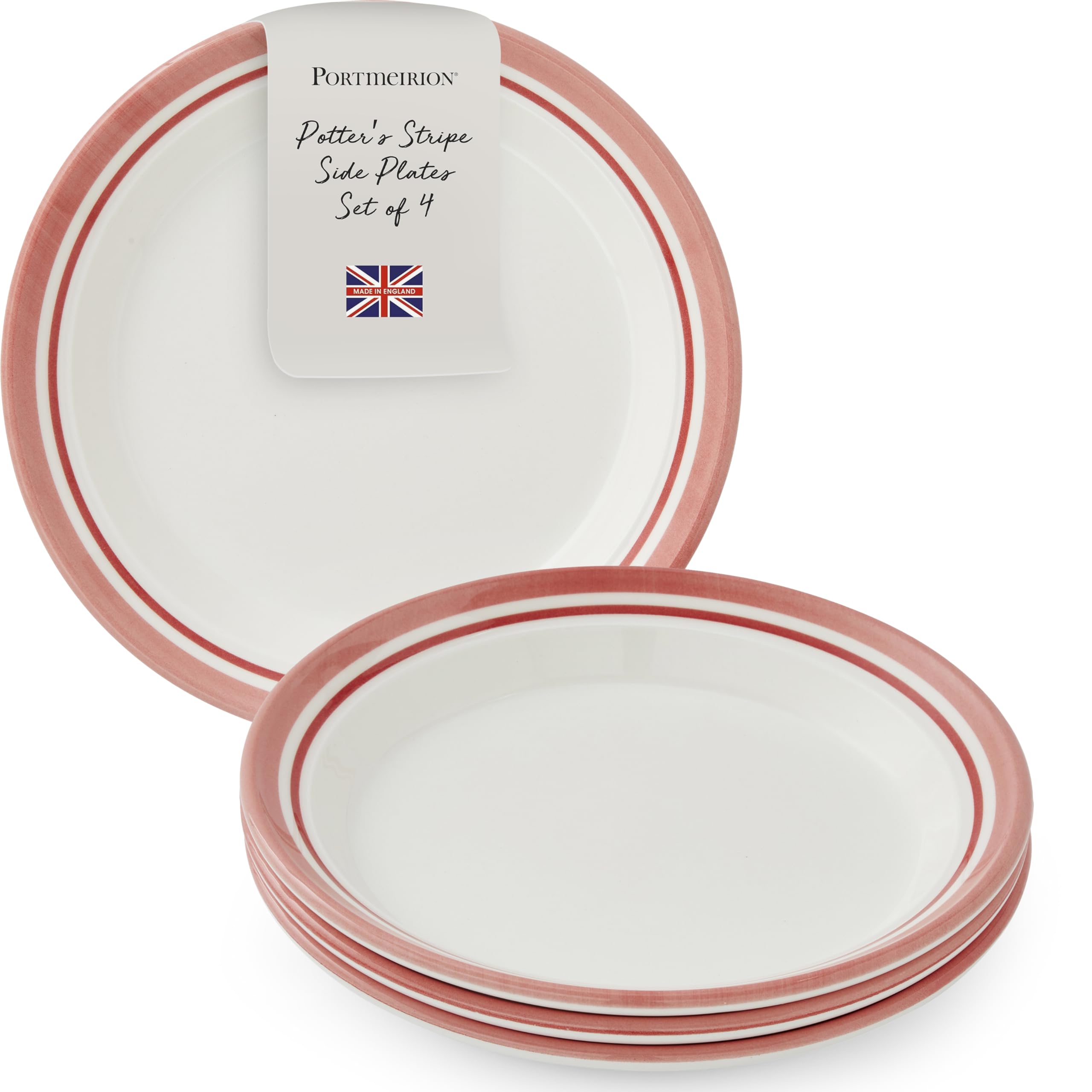 Potter's Stripe Salad Plate - Red, Set of 4