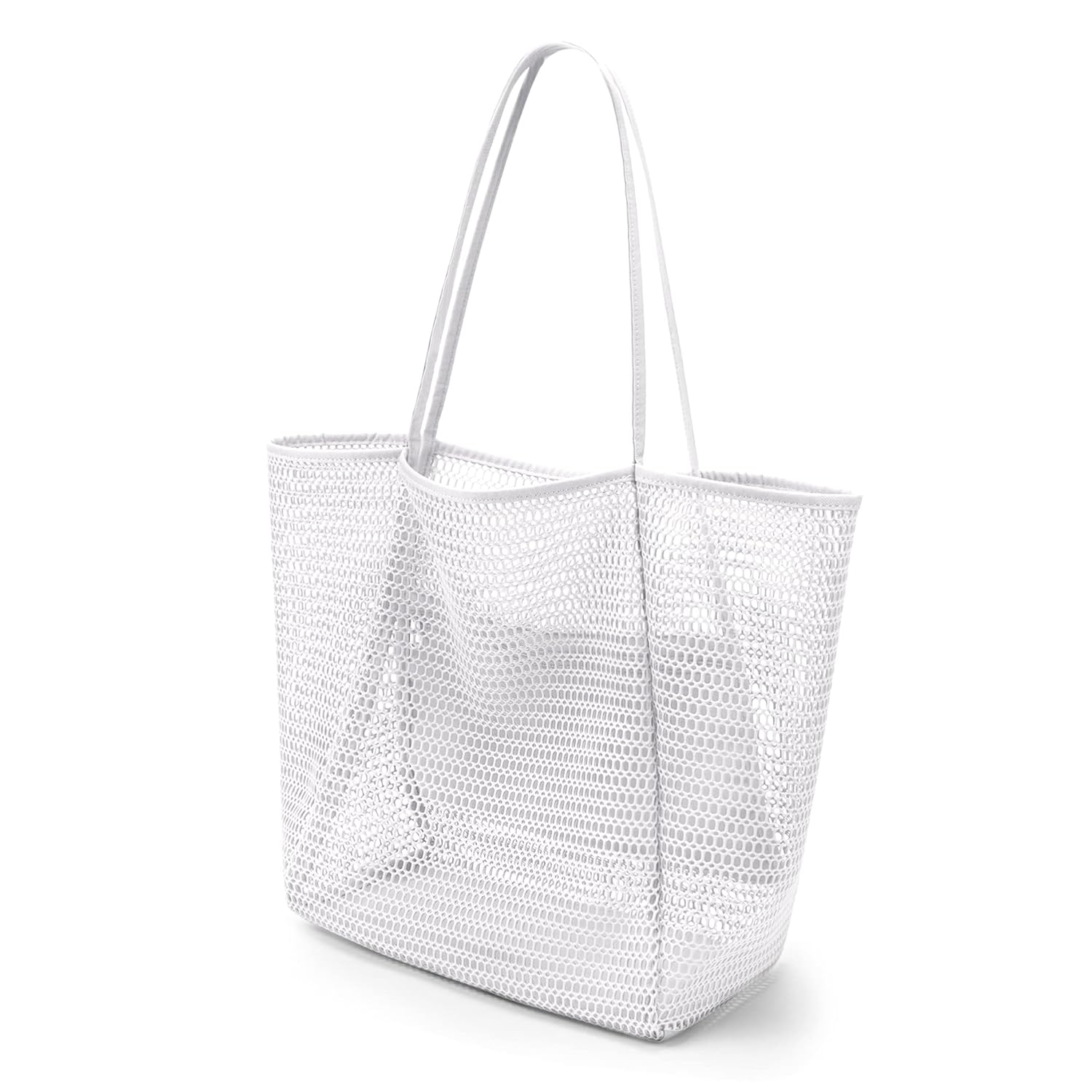 Mesh Tote Beach Bag For Women Fairycore Hobo Bag Shoulder Bag Casual Crochet Bags White