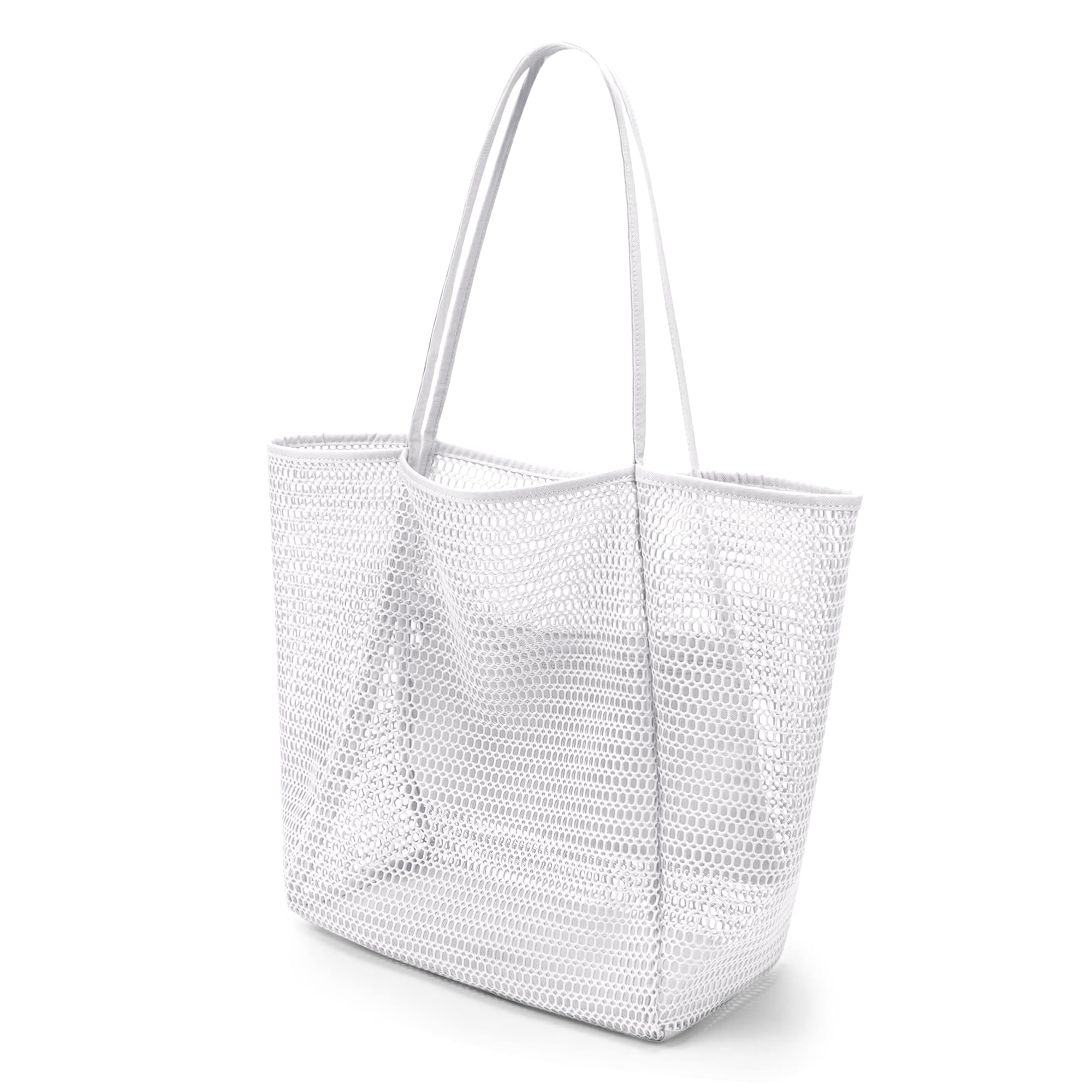 Mesh Tote Beach Bag For Women Fairycore Hobo Bag Shoulder Bag Casual Crochet Bags White