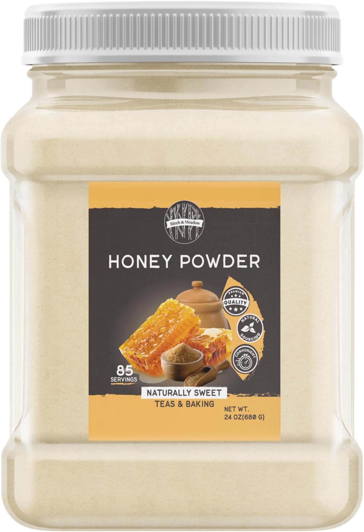 Birch & Meadow 24 Ounces of Honey Powder, Tea Sweetener, Naturally Sweet