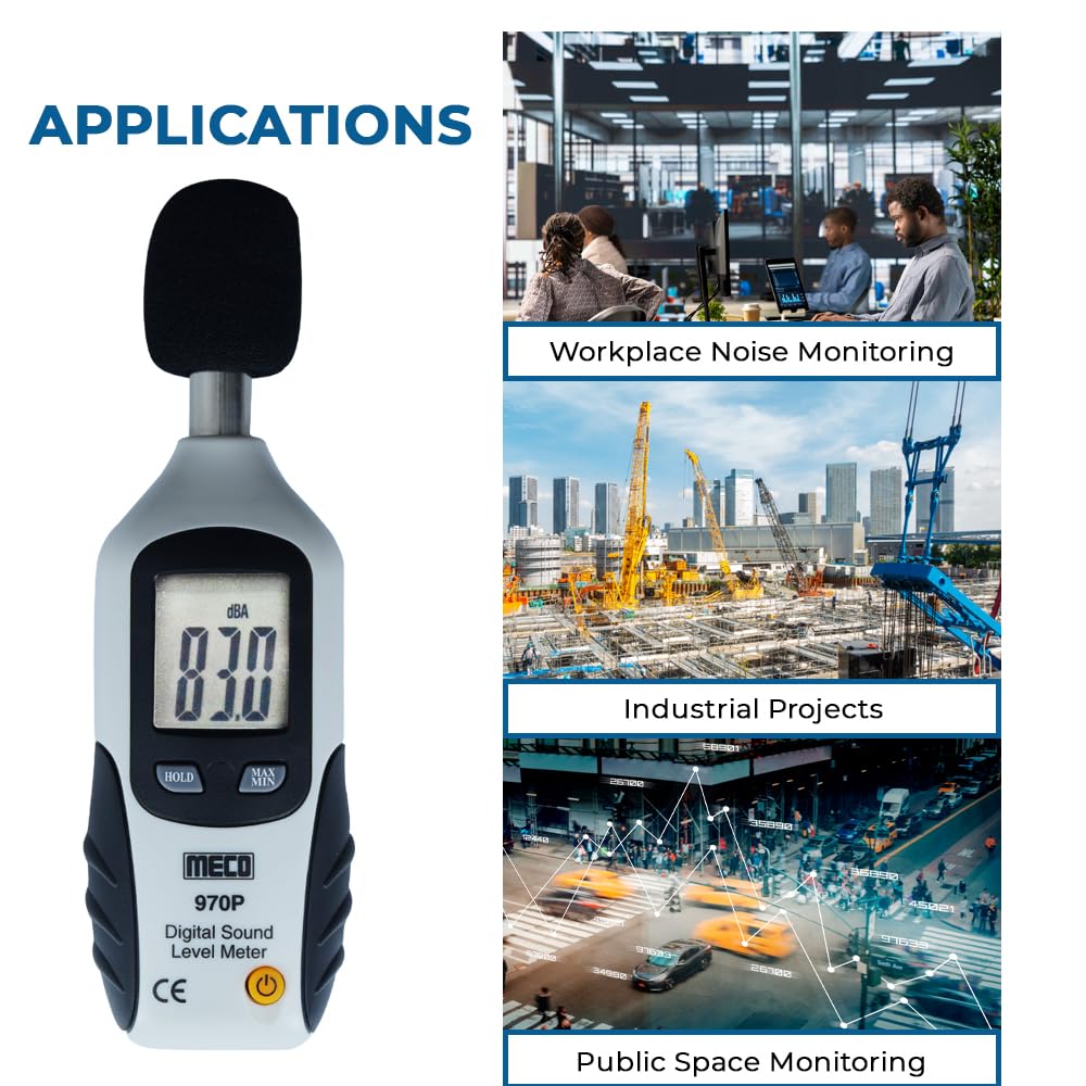 *Envío el mismo día* Sonómetro digital | Dispositivo profesional de medición de ruido Clase 1 | Decibelímetro portátil para pruebas industriales y ambientales Modelo: 970P
