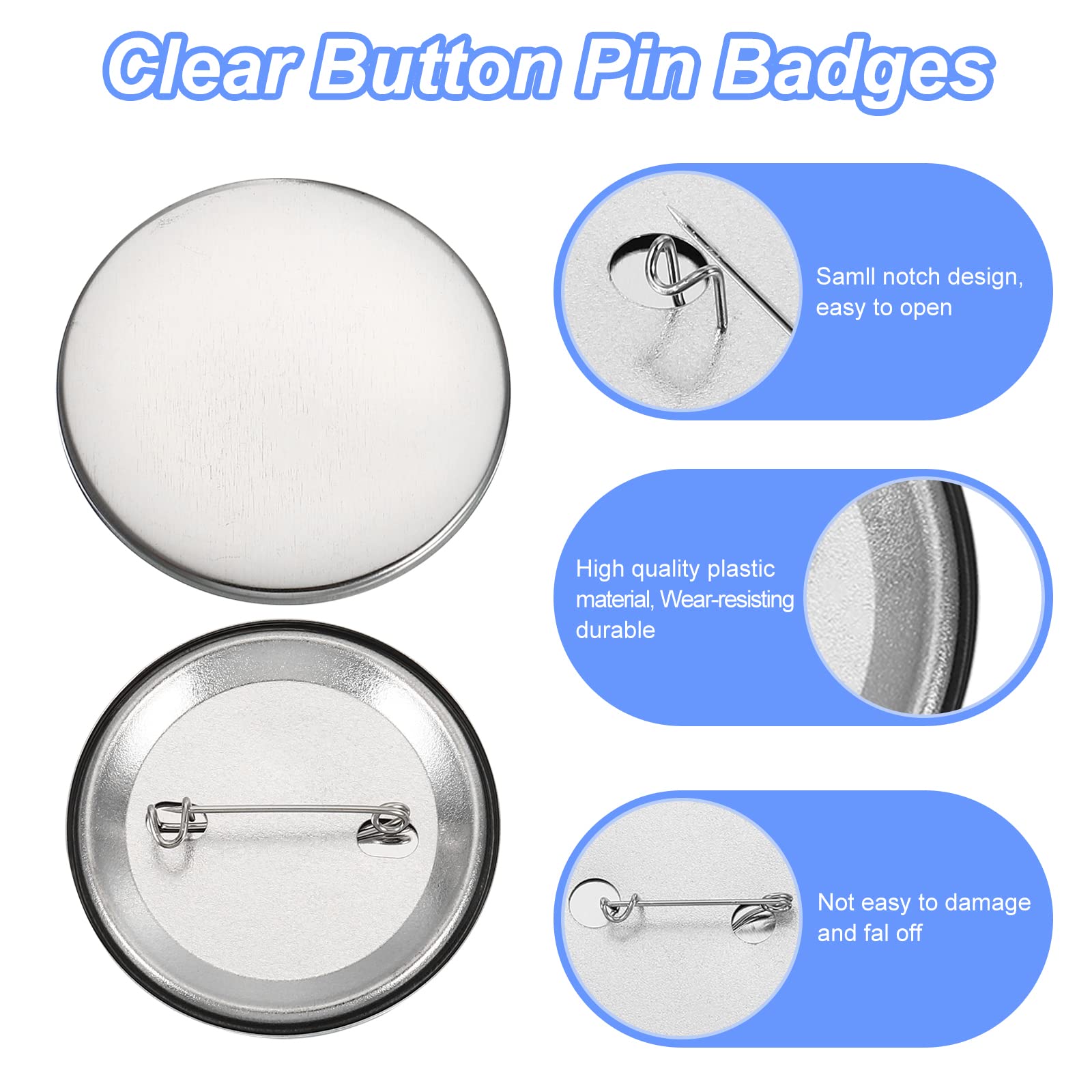 PATIKIL 1.7 Inch 44mm Badge Making Supplies, 200 Pcs Round Button Blanks and Parts for Maker, Rose Gold - Image 3
