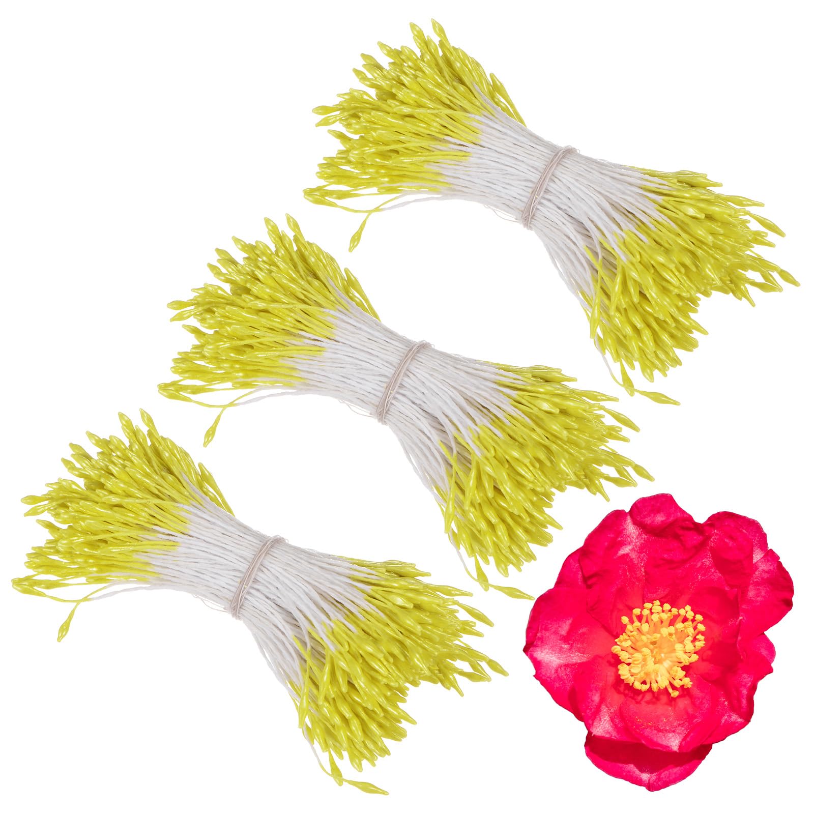 M METERXITY 1080 Pack Double Heads Flower Stamen-1mm Artificial Flower Stamen Pistil Matt Pearl Floral Stamen
