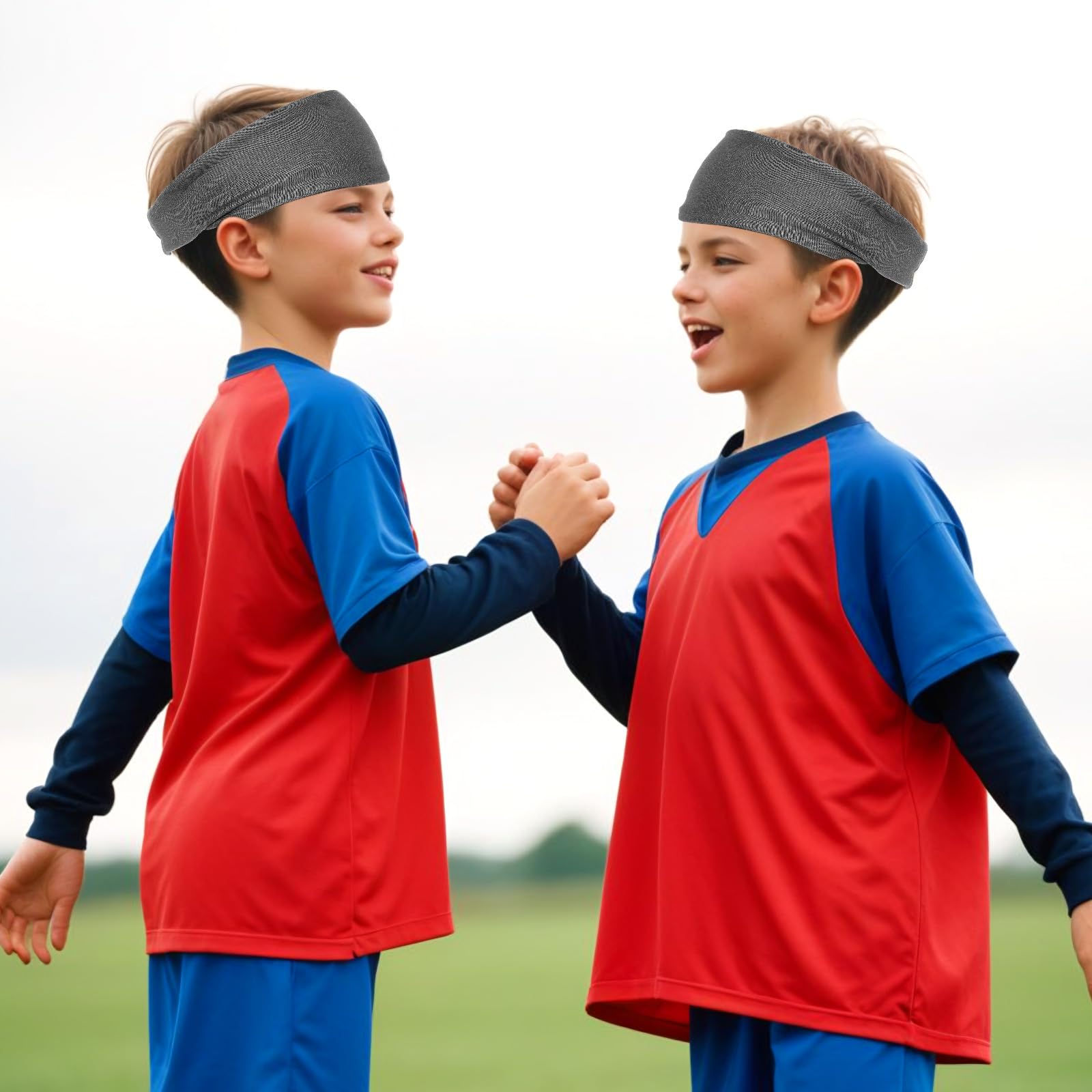 6 diademas deportivas para niños y niñas, absorbentes de fútbol, suaves que absorben la humedad, banda de sudor para baloncesto, tenis, béisbol, fútbol, correr, entrenamiento