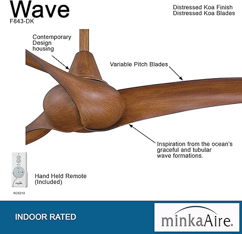 Miniatura 7 de Minka-Aire F843-WH ventilador de techo con control remoto de 52 pulgadas ondulado color blanco