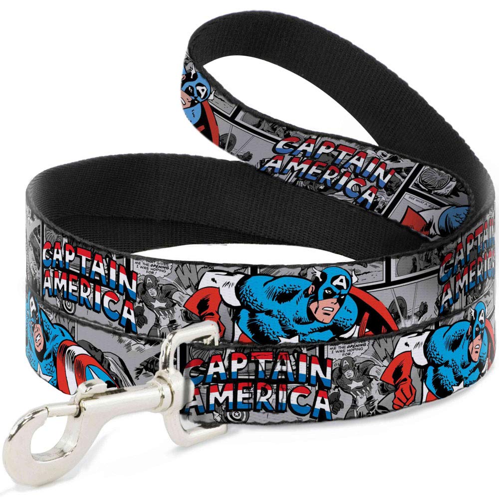 Laisse pour chien Captain America 1,8 m robuste et anti-torsion