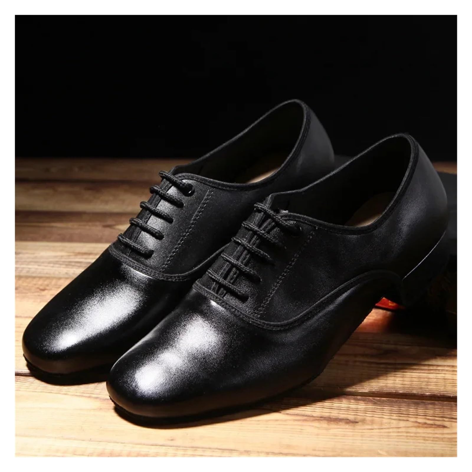 Zapatillas de baile latino para hombre Zapatos de baile latino de cuero genuino for hombre, zapatillas de deporte cuadradas con suela blanda de cuero lacado for baile Social(Indoor cowhide sole,44)