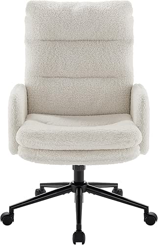 IWMH High-Back Home Office Chair,Upholstered Desk Chair with Armrests,Height Adjustable