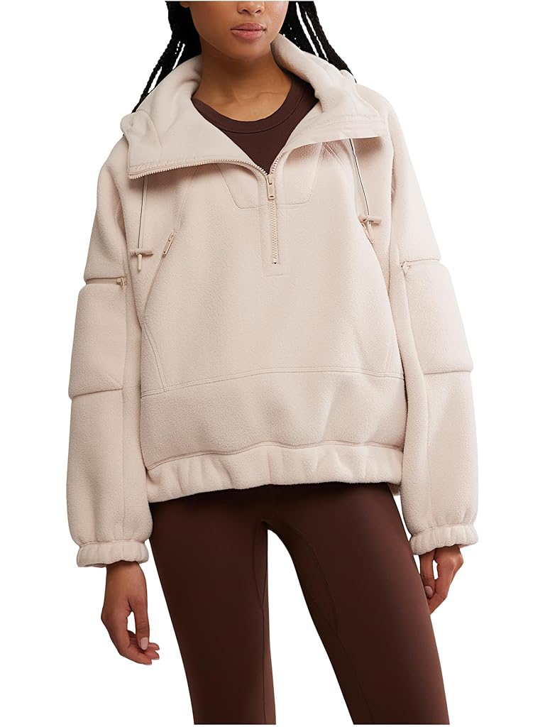 Brown Free People Wild And Free Fleece Pull