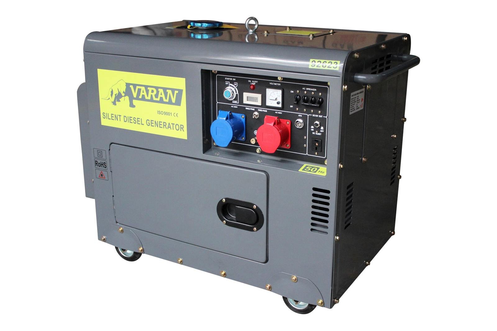 Varan Motors 92623 de ATS Diesel Generadores de corriente schallgedämpft corriente aggregat 5 kVA 400 V & 230 V + eléctrico Starter ATS