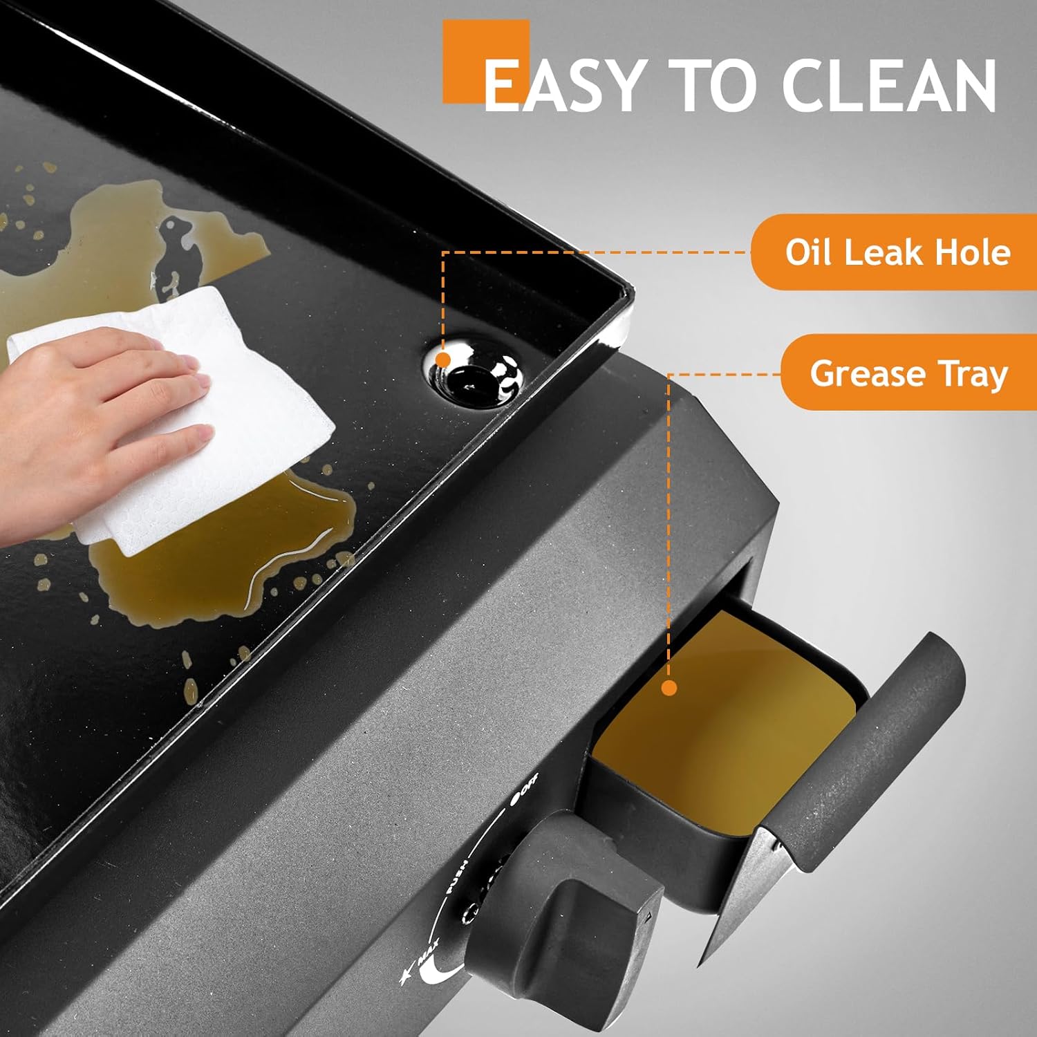 Flat Top Grill, 3-Burner, 30,000 Btu, Propane Griddle, Table Top Griddle with Flip Lid, 23.2"x14.2" Enamel Cast Iron Pan, Easy to Clean, Flattop Grills for Camping, Barbecue, Outdoor Cooking, Black