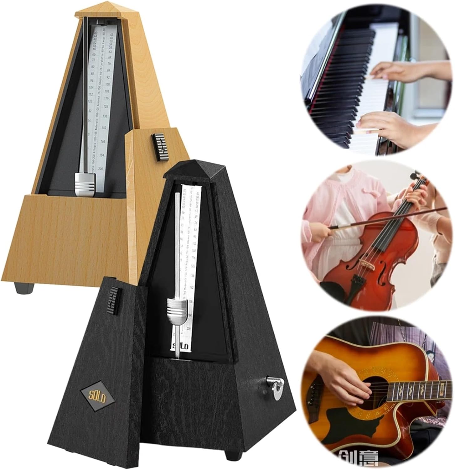 Mechanical Metronome Tempo Range Classic Mechanical Metronome for Musicians Piano Guitar Violin Instrument(Champagne)