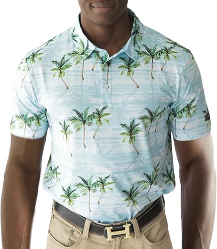 YATTA GOLF - Mens Golf Shirt Moisture Wicking Quick-Dry Short Sleeve - Standout Performance Casual Polo Shirts for Men