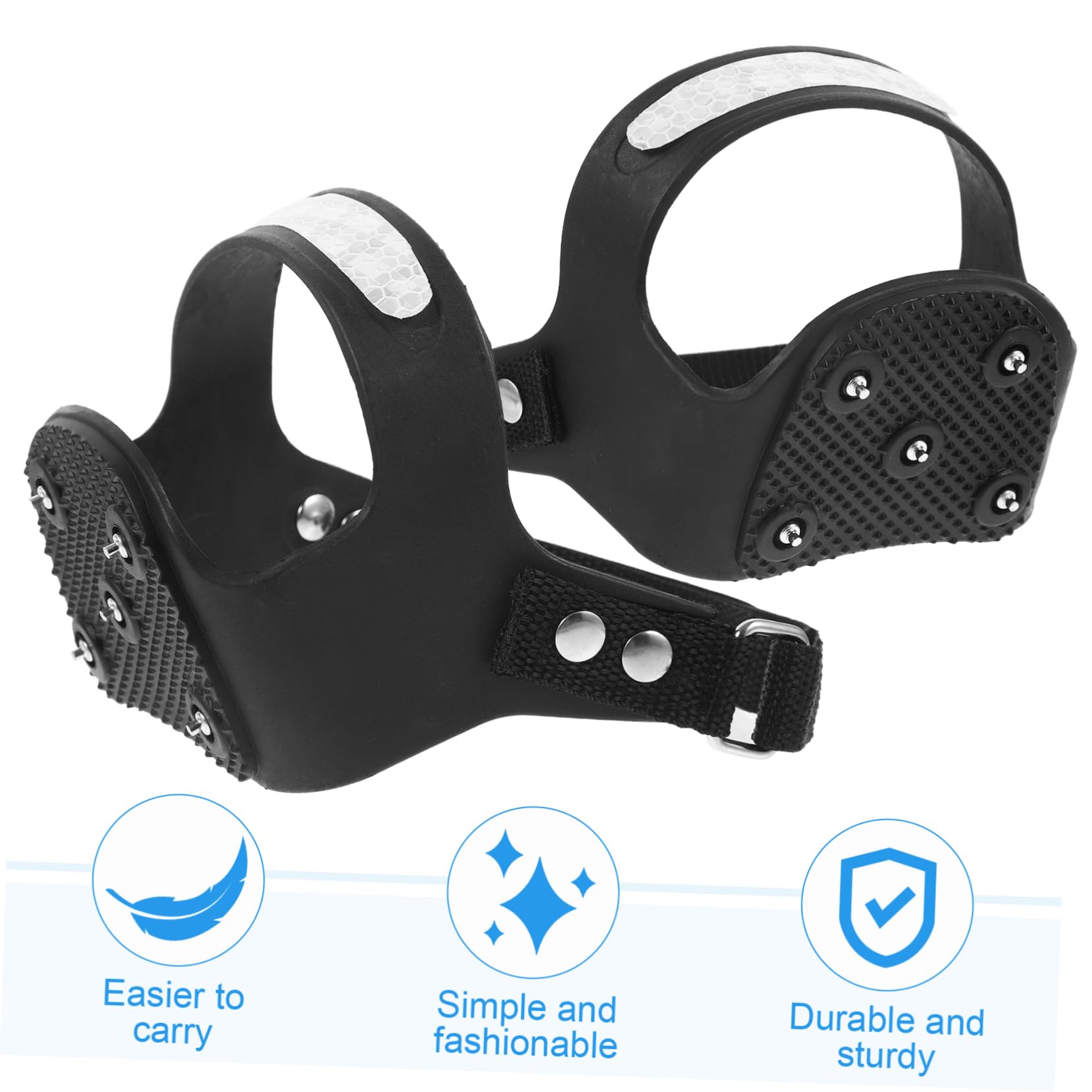 CALLARON 2paires Crampons Antidérapants Silicone Pour Chaussures Dents Sécurisée Pour Randonnée Et Sur Neige Et Glace Noir