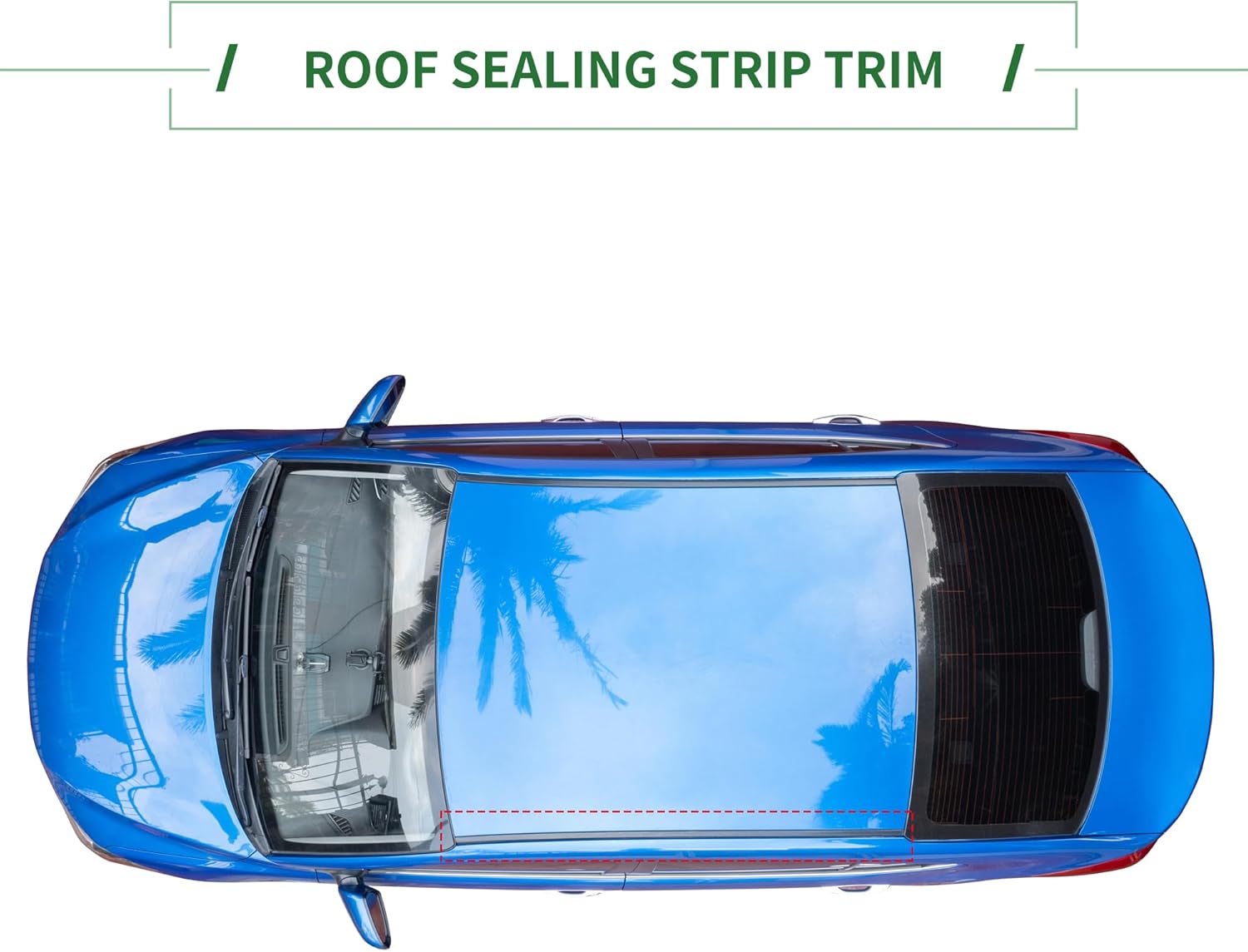 Motoforti Roof Sealing Strip, Weatherstrip Roof Trim Sunroof Seal, for Honda Civic Hatchback 2017-2021, Rubber, Left Side, No.74316TGGA01, Black, 1 Pc