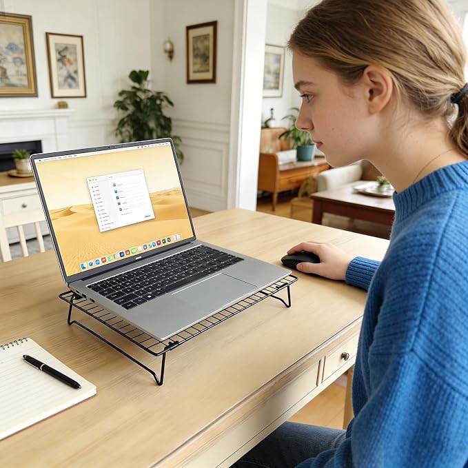 Base metálica ajustable para laptop con ventilación miniatura 7