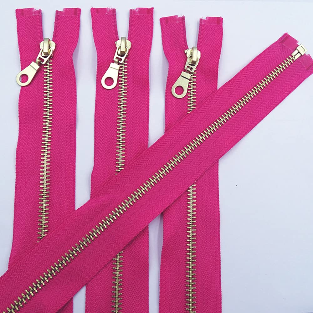 10 piezas de 5# Latón Metal de extremo abierto 30-60Cm (12-24 pulgadas) Cremallera de costura 20 colores-Azul lago, 5#, 30cm 10 piezas
