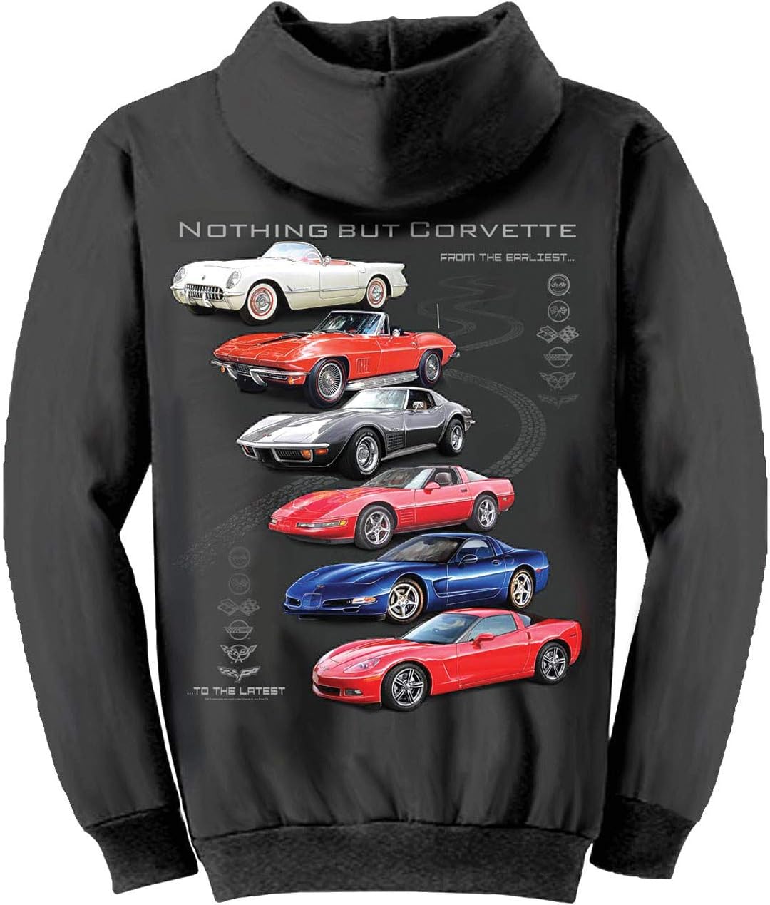 Gildan Men's Nothing BUT Corvette C6 Logo Pullover Hoodie, X-Large, Black