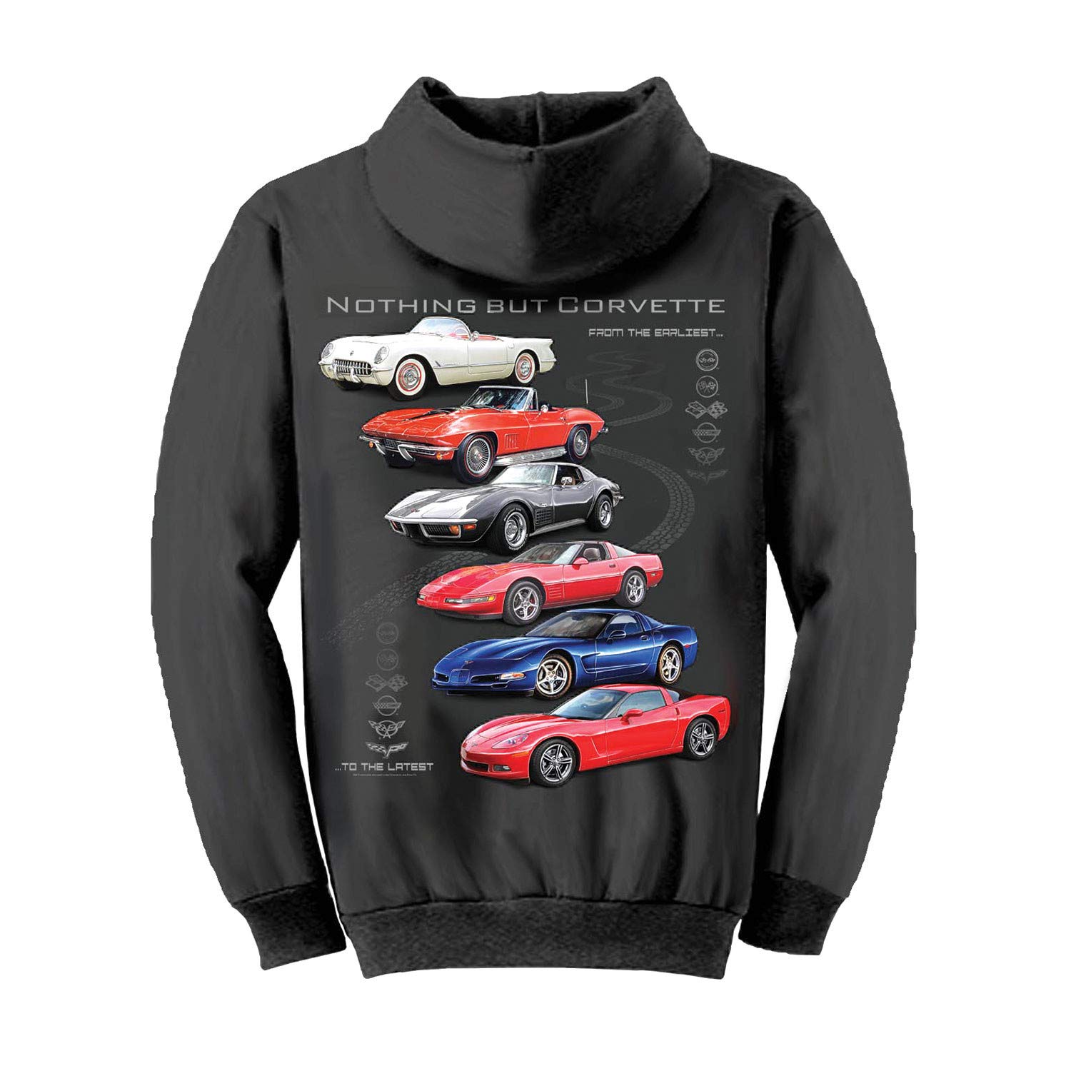 Gildan Men's Nothing BUT Corvette C6 Logo Pullover Hoodie, X-Large, Black