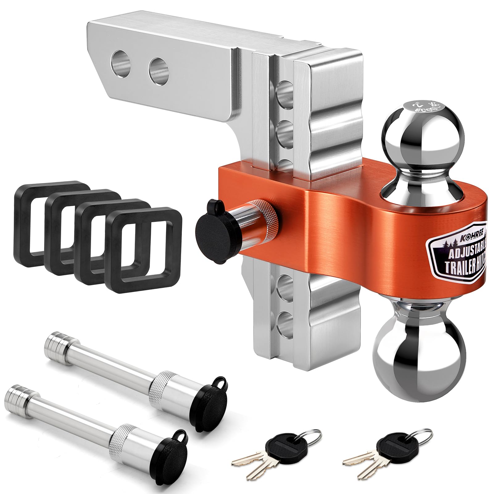 Toptow 3 In 1 ATV/UTV Towing Hitch Receiver Ball Ount Adapter With 2