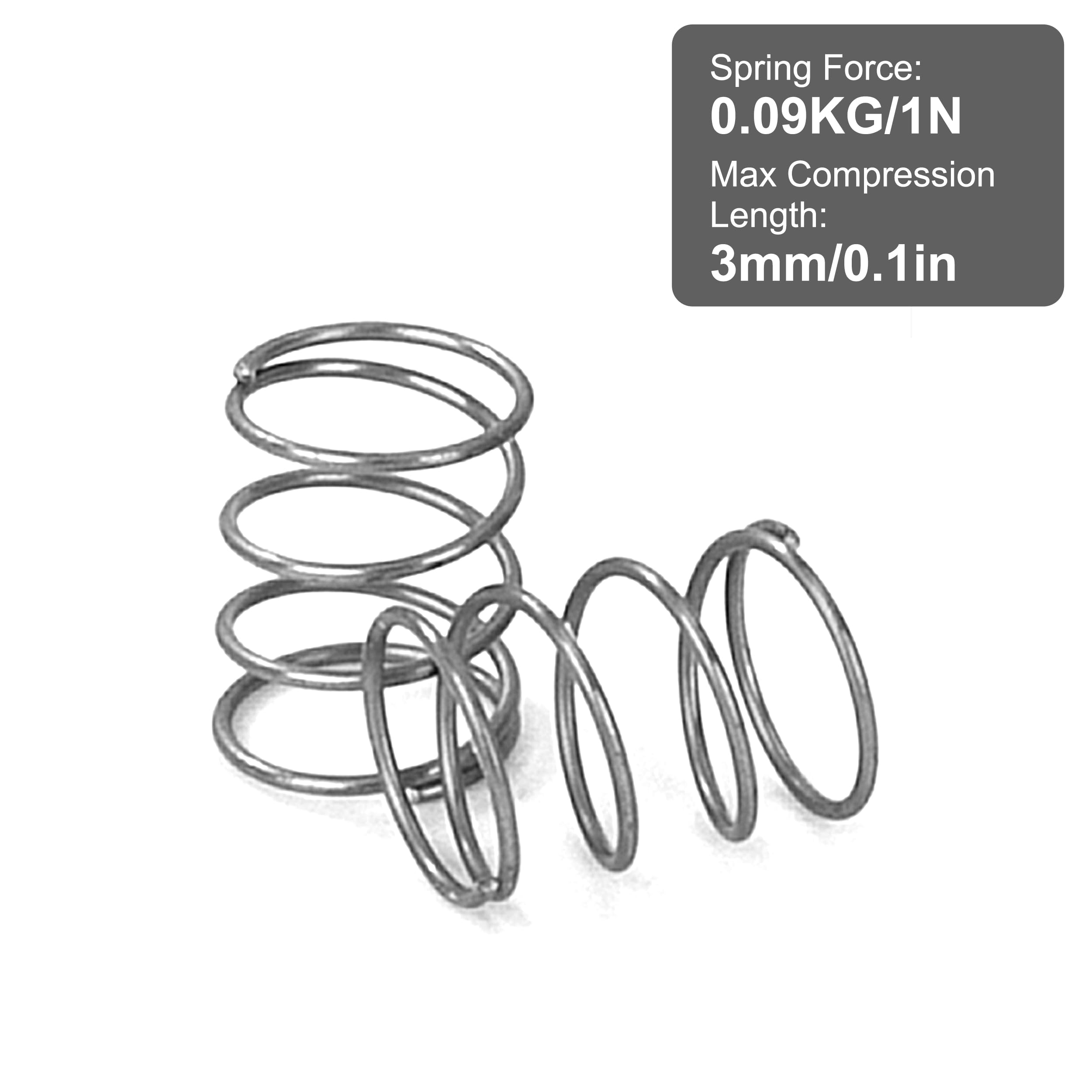 GUNGY Ressort De Traction 70mm - 2 Pièces Acier Inoxydable 2mm Fil, Force 8,80KG