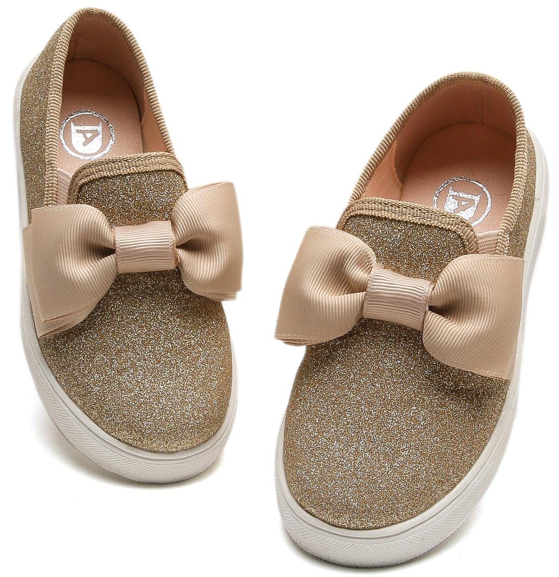 PPXID Mädchen Loafers Bequem Sneaker Glitzer Mary Jane Halbschuhe