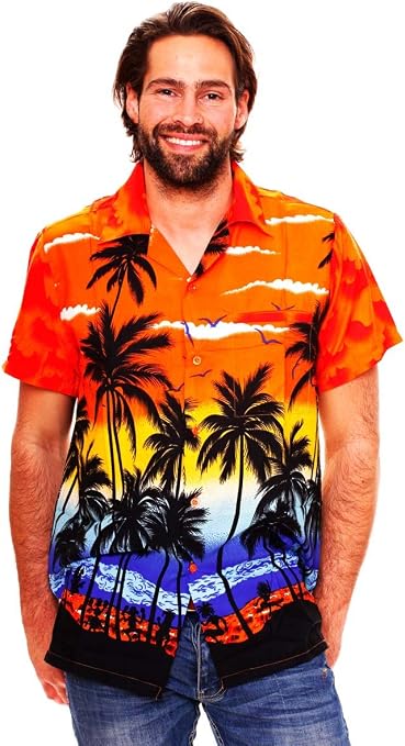 V.H.O. Funky Hawaiian Shirt - Loud Print Button Down For Men & Women (Unisex) - View #4