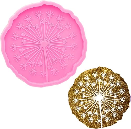 Moldes de resina de diente de león súper brillantes, molde de silicona con forma de flores redondas, moldes de silicona para fundición de resina
