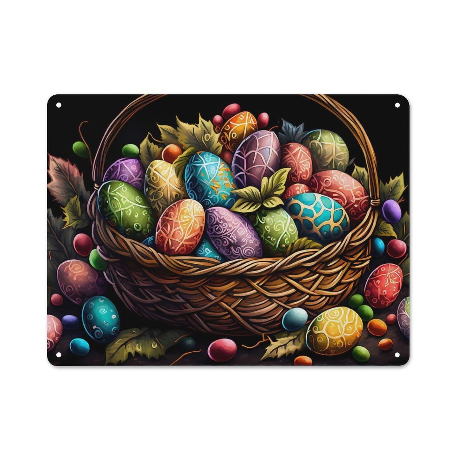 Junmoney Style Vintage Basket Of Joy Garden Room Metal Sign 30X40cm, Porch Wall Decor For Conservatory, Home Bar Or Utility Room