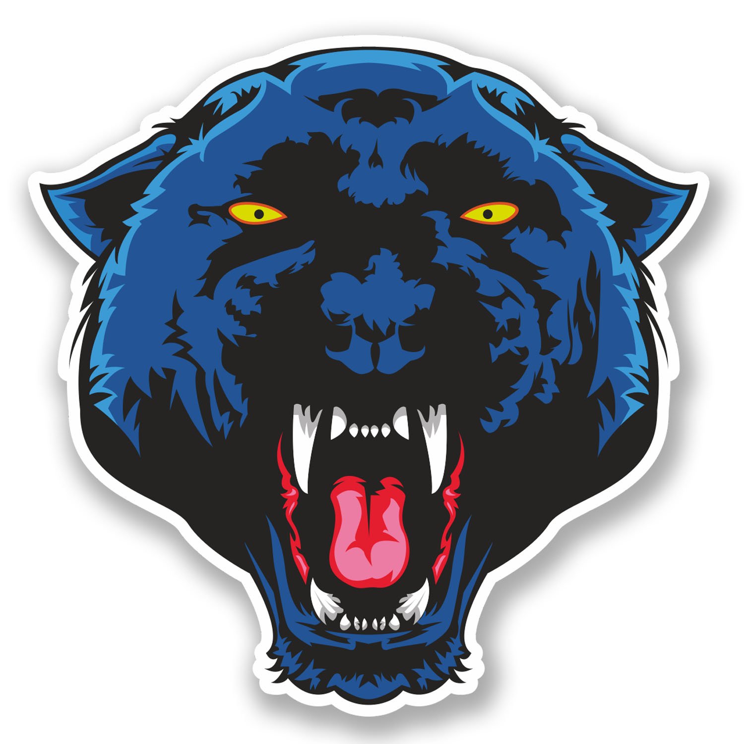 2 x 10cm Black Panther Sticker Car Bike Laptop Kindle Cat Lion Tiger Wild #5784 (10cm x 10cm)