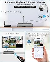 Vista 5 de OOSSXX (4K Ultra & 130°Wide-Angle) Wired Outdoor Security Camera System Dome PoE IP Cameras for Video Surveillance 2-Way Audio 8MP Home Security