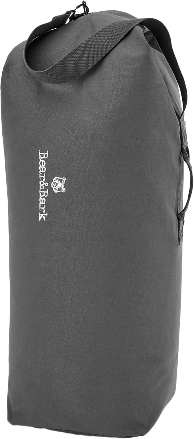 Top Load Canvas Duffel Bag Grey 34x20" 55L Military