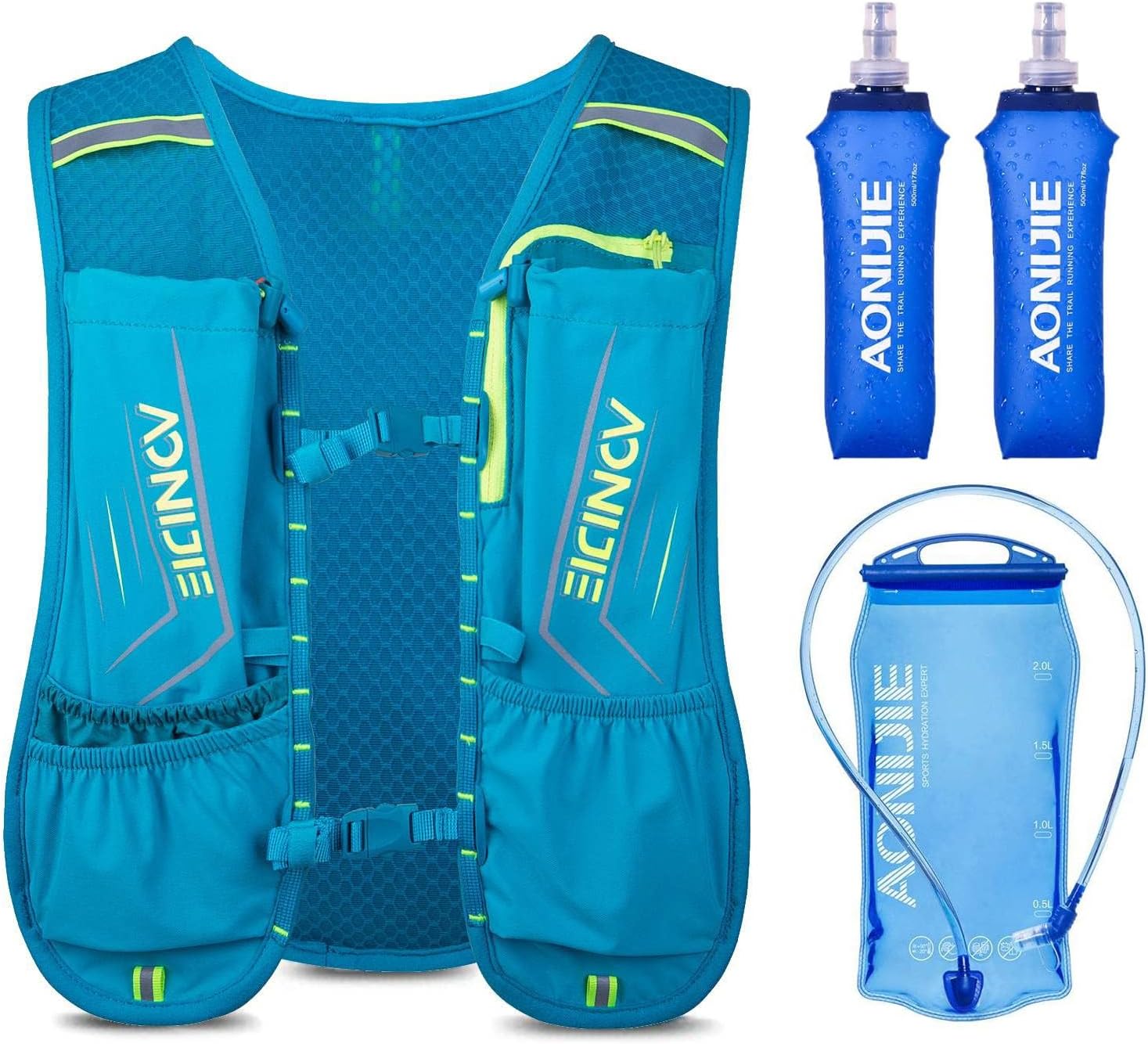 Green with 2*500ml Flask & 1.5L Bladder