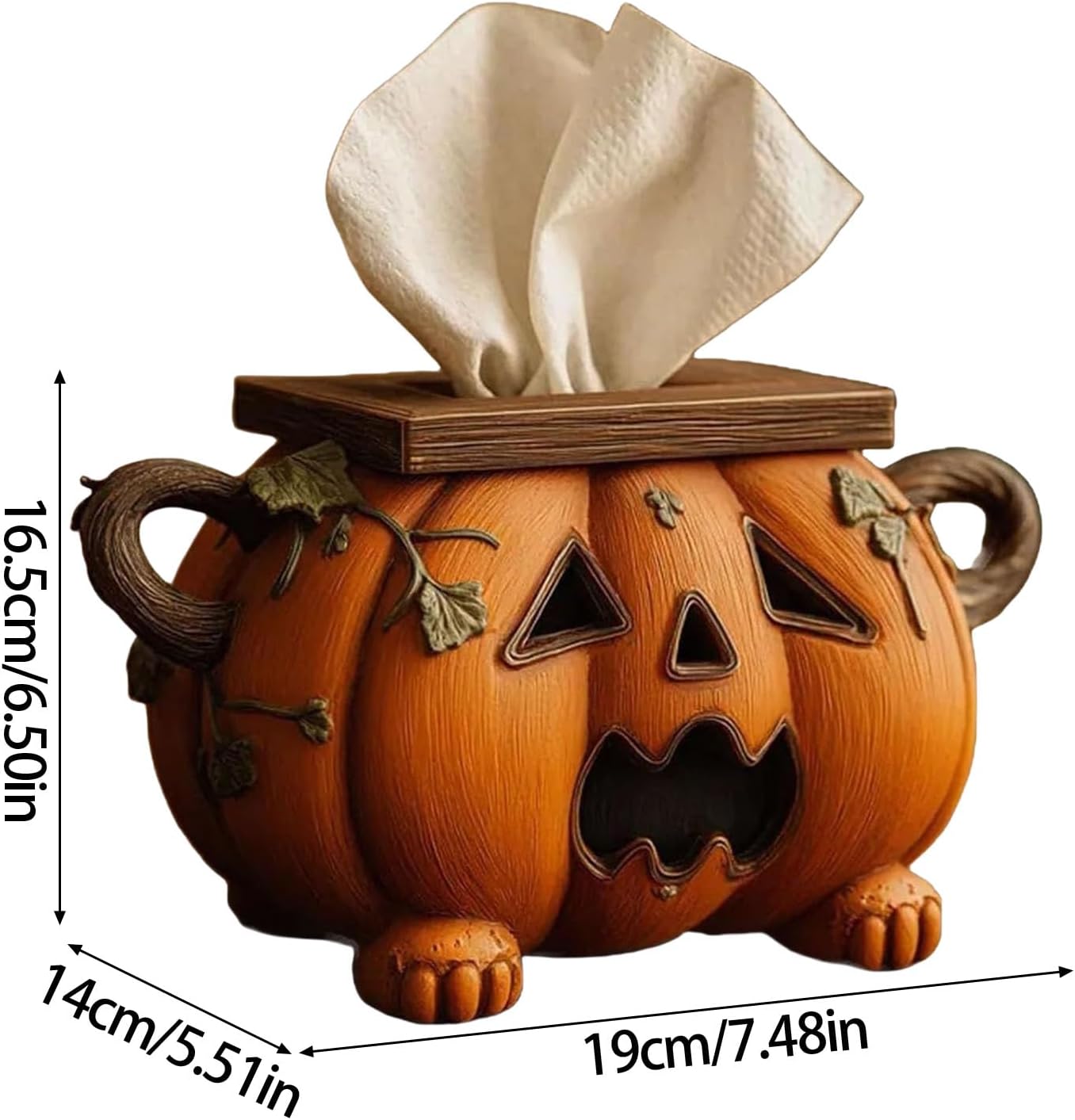 Halloween Pumpkin Tissue Box Organiser for Home Party Decoration Construction Napkin Dispenser Kitchen Countertop Decoration