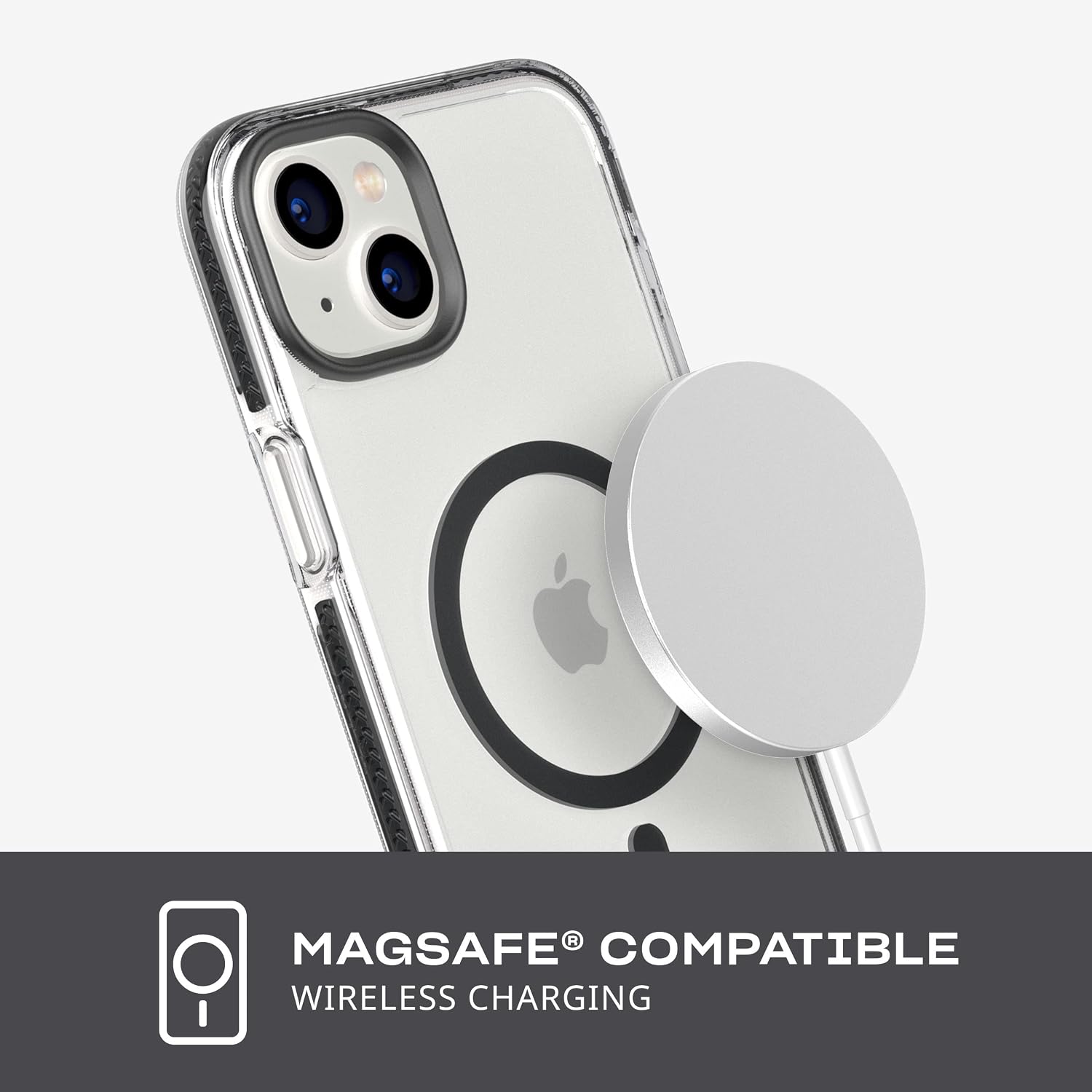 tech21 iPhone 14 Plus Evo Crystal Compatible with MagSafe® – Shock-Absorbing & Scratch-Resistant Clear Phone Case with 16ft FlexShock Multi-Drop Protection