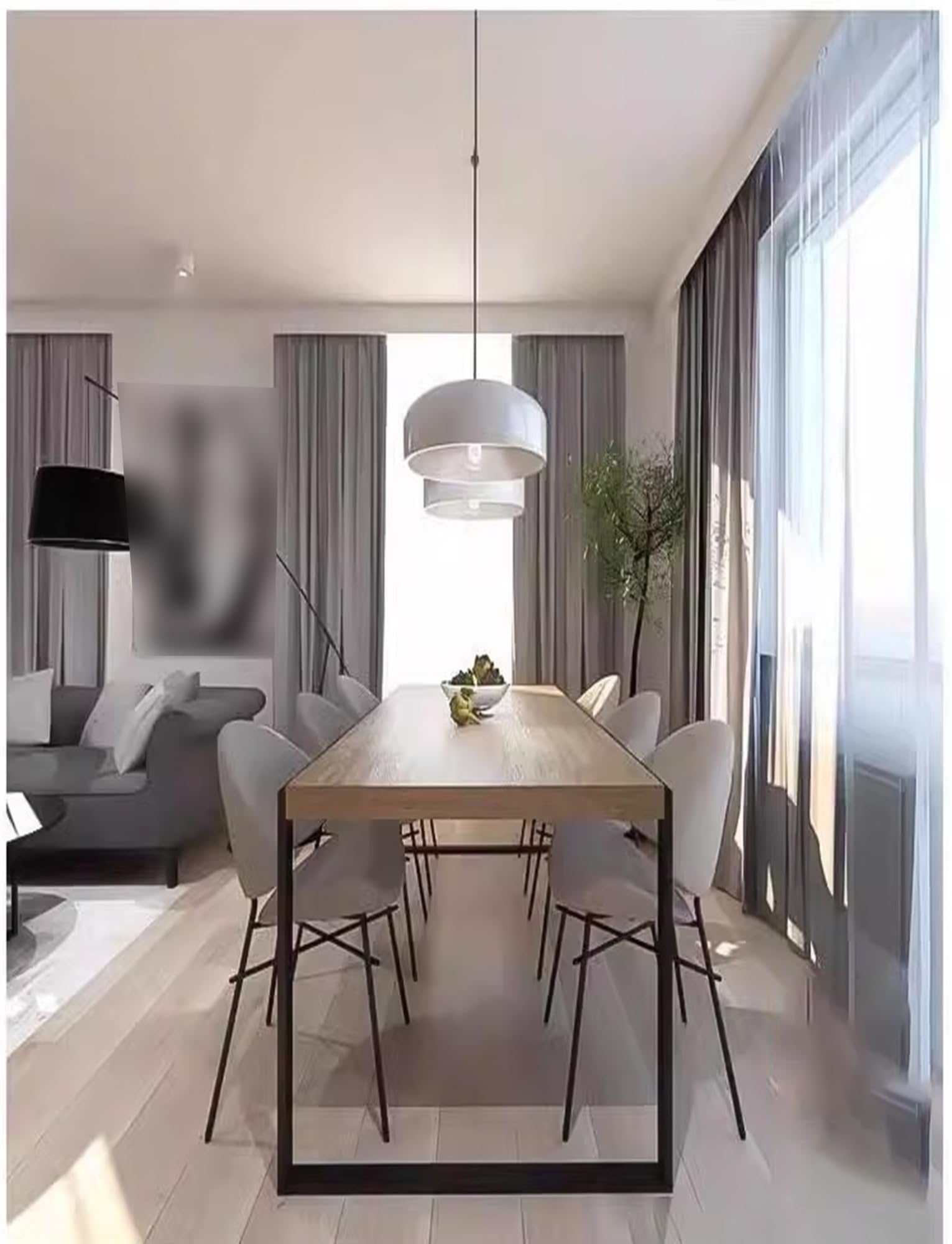 Konfigurowalna podwójna skrzynka szynowa naścienna dekoracja okienna Ele Champagne h 160 cm do wystroju domu i hotelu