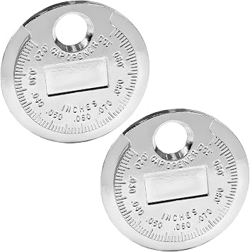 2 PCS Spark Plug Measuring Tool, Zinc Alloy Wire Spark Plug Gapper Crimping Tool Scaled from 0.020 to 0.100 Inch, Portable Engine Sparkplug Gap Gauge for Accurate Measurement