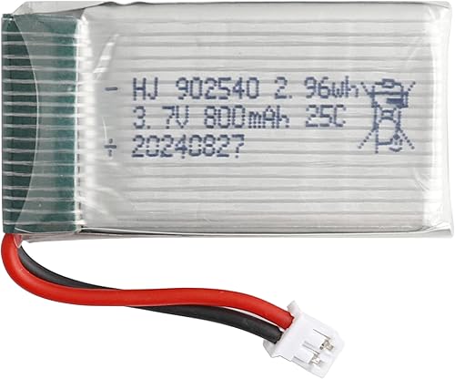 3.7V 800mAh Batería 902540 Li-Ion Li-ion recargable Li-ion Li-Po Batería con 2P PH 0.079 in Pitch Connector