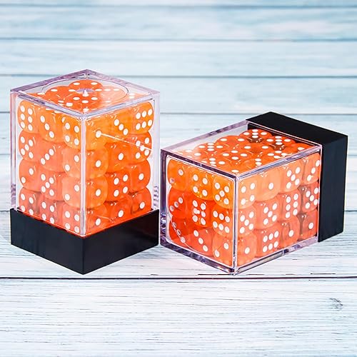 Miniatura 5 de Juego de dados de 36 piezas de 0.472 pulgadas, 6 caras, juego de dados D6 de colores translúcidos, dados estándar de 6 caras para juegos de mesa,