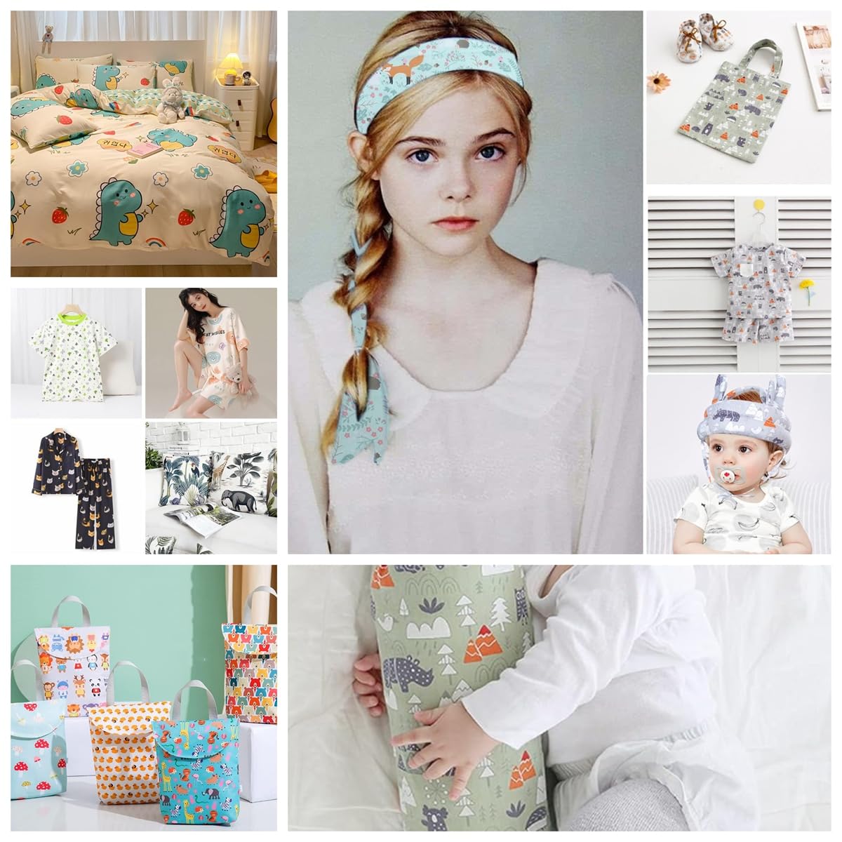 Materiały bawełniane, towar sprzedawany na metry, z nadrukiem kreskówek, zwierzęta, chusta bawełniana, patchwork, zestaw materiałów, 100% bawełna, materiały do szycia, do pikowania,